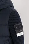Stone Island Men's Ghost Down Jacket with Knit Sleeves in Navy Blue - Decoration: branded patch. Additional: hood. 100% wool. zipper. two side pockets. Insulation: down. Country of manufacture: Italy. Care: specialized cleaning - photo 5