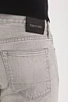 Tom Ford Gray men's slim fit cotton jeans - Decoration: branded patch. 98% cotton, 2% polyurethane. zipper, button. five pockets. Country of manufacture: Italy. Care: specialized cleaning - photo 5
