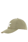 Celine Бейсболка Triomphe із бавовняного габардину зелена - логотип бренду. Склад 100% бавовна. Країна виробник: Італія. Догляд: спеціалізоване чищення - фото 3