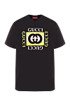 Gucci Черная футболка из хлопкового трикотажа с принтом - принт с логотипом. 100% хлопок. Страна производитель: Италия. Уход: специализированная чистка - фото 1