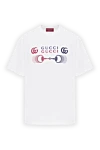 Gucci White cotton jersey t-shirt with print - Decoration: logo print. Material: 100% cotton. Country of manufacture: Italy. Care: specialized cleaning - photo 1