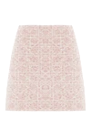Dior Мини-юбка из твида с розовым узором Macrocannage - логотип бренда. 56% хлопок, 28% акрил, 16% полиамид. молния, застежка-пряжка. два боковых кармана. Страна производитель: Франция. Уход: специализированная чистка - фото 1