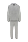Brunello Cucinelli Серый спортивный костюм из высококачественного хлопка с добавлением шелка или кашемира - капюшон. 65% хлопок, 24% полиамид, 7% кашемир, 4% шелк. молния, кулиска. Страна производитель: Италия. Уход: специализированная чистка - фото 1