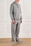 Brunello Cucinelli Серый спортивный костюм из высококачественного хлопка с добавлением шелка или кашемира - капюшон. 65% хлопок, 24% полиамид, 7% кашемир, 4% шелк. молния, кулиска. Страна производитель: Италия. Уход: специализированная чистка - фото 3