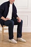 Замшеві лофери світлий крем з м'якою фактурою і легкою підошвою. Cesare di Napoli - контрастна підошва. 100% замша. Країна виробник: Італія. Догляд: спеціалізоване чищення - фото 2