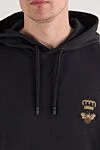 Dolce & Gabbana Черное худи из хлопкового джерси с вышивкой - логотипом бренда. капюшон. 100% хлопок. кулиска. Страна производитель: Италия. Уход: специализированная чистка - фото 5