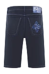 Men's cotton denim shorts with pocket pattern Zilli - Decoration: Embroidered lion pattern on the back pocket. 98% cotton, 2% polyamide. five pockets. Country of manufacture: Italy. Care: specialized cleaning - photo 2