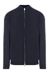 Tombolini Чоловічий синій кардиган на блискавці з бавовни та шовку - 50% бавовна, 50% шовк. блискавка. Країна виробник: Італія. Догляд: спеціалізоване чищення - фото 1