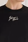 Balmain Black cropped t-shirt with logo and cuffed sleeves - Decoration: brand logo. . Material: 100% cotton. Country of manufacture: Italy. Care: specialized cleaning - photo 5