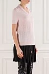 Balmain В'язана сорочка-поло рожевого кольору з монограмою - монограма. 100% шерсть. Країна виробник: Італія. Догляд: спеціалізоване чищення - фото 3