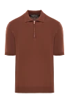 Cesare di Napoli Трикотажное мужское поло на молнии коричневое - 100% хлопок. молния. Страна производитель: Италия. Уход: специализированная чистка - фото 1