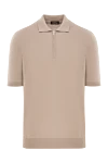 Cesare di Napoli Бежевое поло на молнии из натурального хлопка - 100% хлопок. молния. Страна производитель: Италия. Уход: специализированная чистка - фото 1