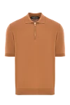 Cesare di Napoli Men's caramel colored cotton polo shirt with zip - 100% cotton. zipper. Country of manufacture: Italy. Care: specialized cleaning - photo 1