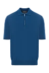 Cesare di Napoli Men's blue cotton polo shirt with zip - 100% cotton. zipper. Country of manufacture: Italy. Care: specialized cleaning - photo 1