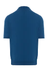 Men's blue cotton polo shirt with zip Cesare di Napoli - 100% cotton. zipper. Country of manufacture: Italy. Care: specialized cleaning - photo 6