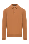 Cesare di Napoli Поло з бавовняного полотна з довгим рукавом у теплому карамельному тоні - 100% бавовна. гудзики. Країна виробник: Італія. Догляд: спеціалізоване чищення - фото 1