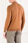 Поло з бавовняного полотна з довгим рукавом у теплому карамельному тоні Cesare di Napoli - 100% бавовна. гудзики. Країна виробник: Італія. Догляд: спеціалізоване чищення - фото 4