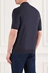 Темно-синее трикотажное поло на пуговицах из хлопка Cesare di Napoli - 100% хлопок. пуговицы. Страна производитель: Италия. Уход: специализированная чистка - фото 4