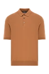 Cesare di Napoli Men's brown cotton polo shirt - 100% cotton. buttons. Country of manufacture: Italy. Care: specialized cleaning - photo 1