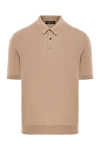 Cesare di Napoli Чоловіче бежеве трикотажне поло з бавовни - 100% бавовна. гудзики. Країна виробник: Італія. Догляд: спеціалізоване чищення - фото 1