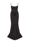 Атласна сукня-комбінація Ninfea максі чорна з тонкими бретелями The Andamane - 100% поліамід. блискавка. Країна виробник: Італія. Догляд: спеціалізоване чищення - фото 6