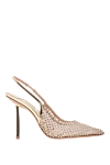 Le Silla Cетчатые босоножки-слингбэк с кристаллами Gilda с ремешком на пятке - кристаллы. 80% полиамид, 20% кожа натуральная. Высота каблука: 100 мм. кожа.. Страна производитель: Италия. Уход: специализированная чистка - фото 1