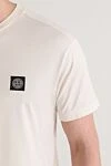 Stone Island Футболка біла з короткими рукавами з бавовняного трикотажу - логотип бренду. 100% бавовна. Країна виробник: Італія. Догляд: спеціалізоване чищення - фото 5