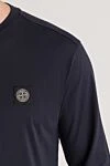 Stone Island Blue cotton jersey sweatshirt - Decoration: brand logo. Material: 100% cotton. Country of manufacture: Italy. Care: specialized cleaning - photo 5