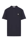 Stone Island Футболка синя з короткими рукавами з бавовняного трикотажу - логотип бренду. 100% бавовна. Країна виробник: Італія. Догляд: спеціалізоване чищення - фото 1