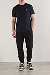 Футболка синя з короткими рукавами з бавовняного трикотажу Stone Island - логотип бренду. 100% бавовна. Країна виробник: Італія. Догляд: спеціалізоване чищення - фото 2