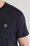 Stone Island Футболка синя з короткими рукавами з бавовняного трикотажу - логотип бренду. 100% бавовна. Країна виробник: Італія. Догляд: спеціалізоване чищення - фото 5
