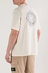 Футболка бежева з короткими рукавами з чесаної органічної бавовни Stone Island - логотип бренду. 100% бавовна. Країна виробник: Італія. Догляд: спеціалізоване чищення - фото 4