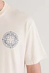 Stone Island Футболка бежева з короткими рукавами з чесаної органічної бавовни - логотип бренду. 100% бавовна. Країна виробник: Італія. Догляд: спеціалізоване чищення - фото 5