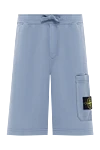 Stone Island Спортивні блакитні шорти з органічного бавовняного флісу - 100% бавовна. дві бічні кишені, одна задня, одна на штаніні. куліска, блискавка. Країна виробник: Італія. Догляд: спеціалізоване чищення - фото 1
