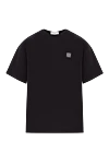 Stone Island Футболка чорного кольору з чесаної органічної бавовни - логотип бренду. 100% бавовна. Країна виробник: Італія. Догляд: спеціалізоване чищення - фото 1