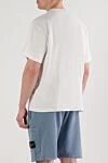 Футболка білого кольору з чесаної органічної бавовни Stone Island - логотип бренду. 100% бавовна. Країна виробник: Італія. Догляд: спеціалізоване чищення - фото 4