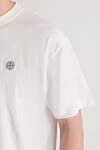 Stone Island Футболка білого кольору з чесаної органічної бавовни - логотип бренду. 100% бавовна. Країна виробник: Італія. Догляд: спеціалізоване чищення - фото 5