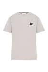 Stone Island Футболка сірого кольору з короткими рукавами з бавовняного трикотажу - логотип бренду. 100% бавовна. Країна виробник: Італія. Догляд: спеціалізоване чищення - фото 1