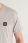 Stone Island Футболка сірого кольору з короткими рукавами з бавовняного трикотажу - логотип бренду. 100% бавовна. Країна виробник: Італія. Догляд: спеціалізоване чищення - фото 5