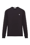 Stone Island Свитшот черного цвета из хлопкового трикотажа - логотип бренда. 100% хлопок. Страна производитель: Италия. Уход: специализированная чистка - фото 1