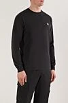 Stone Island Свитшот черного цвета из хлопкового трикотажа - логотип бренда. 100% хлопок. Страна производитель: Италия. Уход: специализированная чистка - фото 3