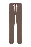 Tombolini Чоловічі коричневі штани на еластичному поясі зі шнурком-куліскою - 98% вовна, 2% поліамід. куліска, блискавка. дві бічні кишені, дві задні кишені. Країна виробник: Італія. Догляд: спеціалізоване чищення - фото 1