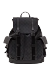 Gucci Men's backpack made from signature GG Supreme fabric with leather trim - Decoration: Web stripe. Material: GG Supreme fabric, genuine leather. Closure: Drawstring with flap. Two side pockets with buckle closures. Fabric shoulder straps. Country of manufacture: Italy. Care: specialized cleaning - photo 1