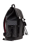 Gucci Men's backpack made from signature GG Supreme fabric with leather trim - Decoration: Web stripe. Material: GG Supreme fabric, genuine leather. Closure: Drawstring with flap. Two side pockets with buckle closures. Fabric shoulder straps. Country of manufacture: Italy. Care: specialized cleaning - photo 5