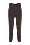Berwich Чоловічі штани коричневого кольору з еластичним поясом на шнурку - логотип бренду. 100% шерсть. куліска. дві бічні кишені, одна задня кишеня. Країна виробник: Італія. Догляд: спеціалізоване чищення - фото 1