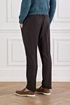 Men's brown wool trousers with elastic waistband Berwich - Decoration: brand logo. 100% wool. Closure: drawstring. two side pockets, one back pocket. Country of manufacture: Italy. Care: specialized cleaning - photo 4