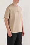 Stone Island Бежевая футболка стандартного кроя с принтом Archivio - логотип бренда. 100% хлопок. Страна производитель: Италия. Уход: специализированная чистка - фото 3