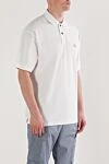 Stone Island Біле поло стандартного крою з короткими рукавами та вишитим логотипом - логотип бренду. 100% бавовна . гудзики. Країна виробник: Італія. Догляд: спеціалізоване чищення - фото 3