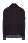 Stone Island Синяя спортивная кофта на молнии из хлопка с нашивкой-логотипом - логотип бренда. 100% хлопок . два боковых кармана. Страна производитель: Италия. Уход: специализированная чистка - фото 1
