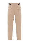 Бежеві штани-карго з органічної бавовни з еластичними манжетами Stone Island - логотип бренду. 98% бавовна, 2% поліамід. блискавка, гудзик. дві бічні кишені, одна задня кишеня, одна кишеня на штаніні. Країна виробник: Італія. Догляд: спеціалізоване чищення - фото 6